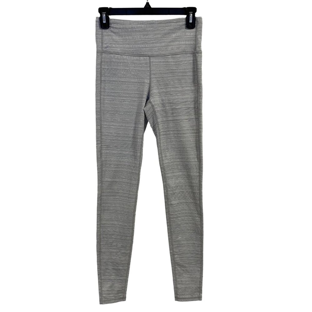Athleta High Rise Jacquard Chaturanga‎ Gray Tight Size S